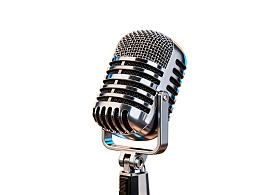 复古风格金属麦克风特写