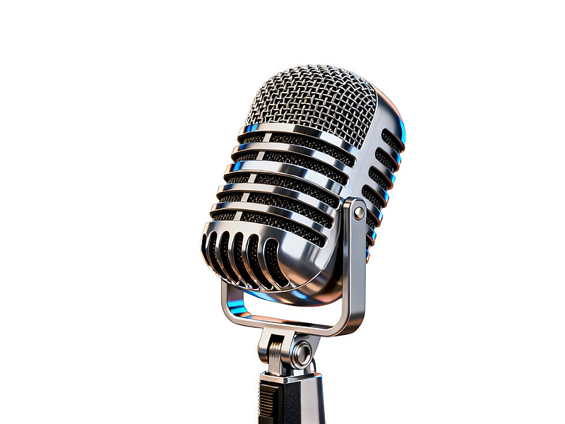 复古风格金属麦克风特写