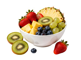 水果碗盛多种新鲜水果