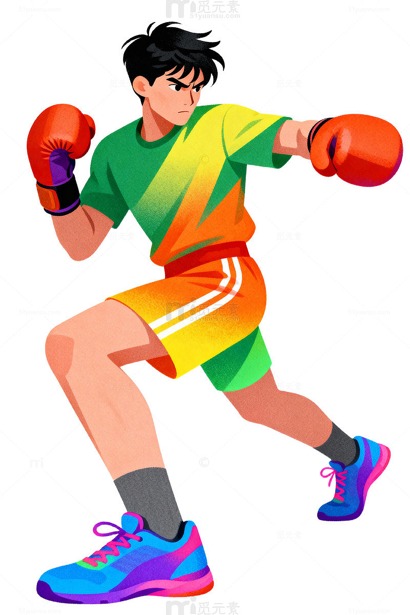 动感拳击手插画60