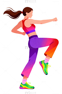 活力运动女孩插画58