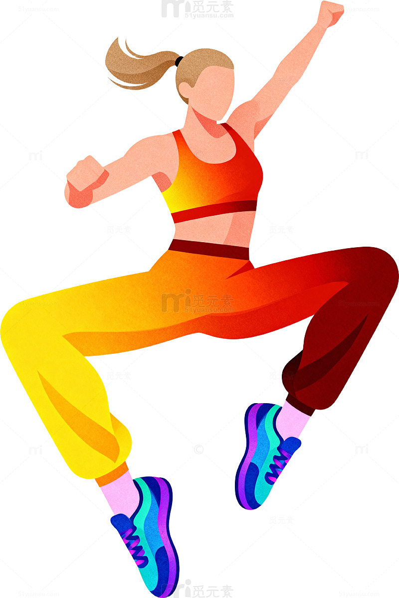 活力跳跃女性插画78