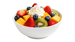 水果沙拉配奶油图片