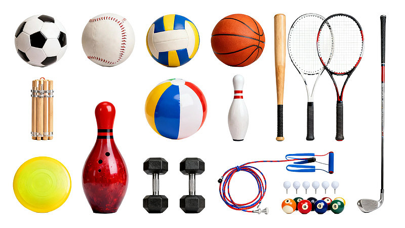 多种运动器材集合展示