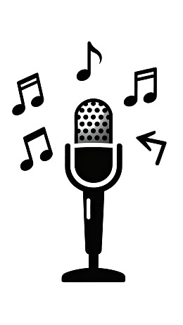 麦克风与音符的音乐符号