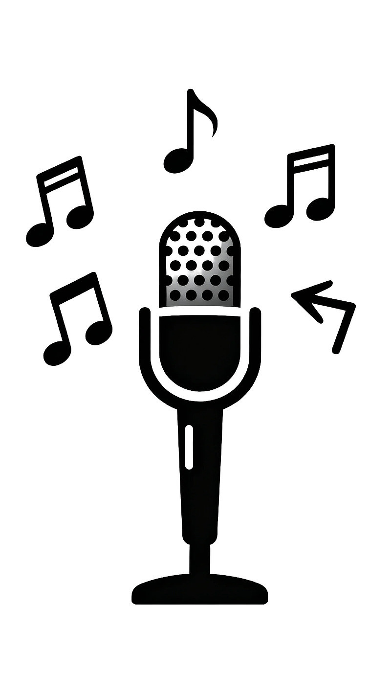 麦克风与音符的音乐符号