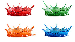 四色液体飞溅皇冠造型