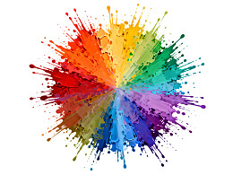 多彩喷溅色彩圆环图案