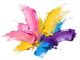 多彩颜料飞溅构成的抽象图案