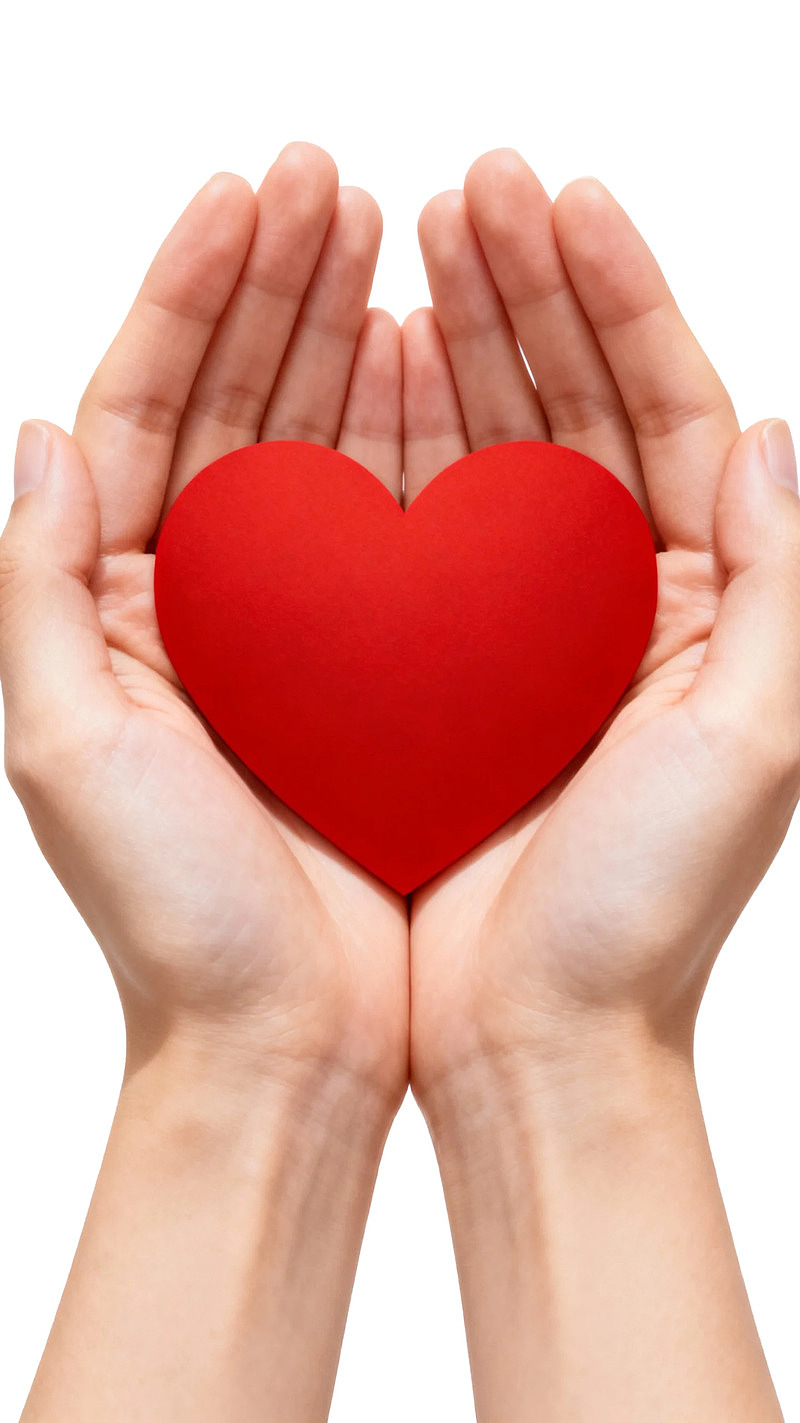 双手捧红心传递爱意图片