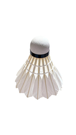 白色羽毛球特写图片