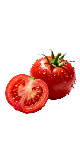 新鲜红番茄切片与整果