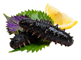 海参配柠檬叶图片