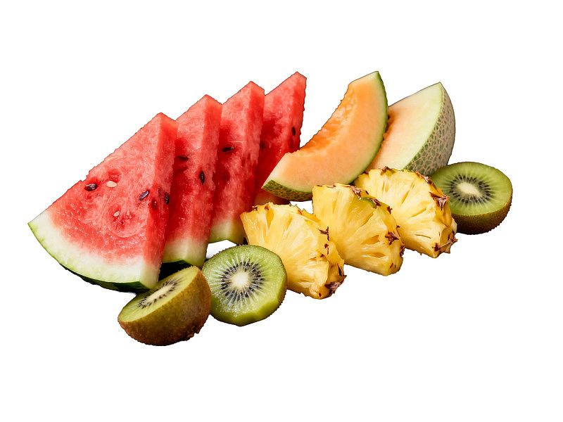 西瓜哈密瓜菠萝猕猴桃切片