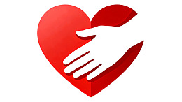 手托红心象征关爱与支持