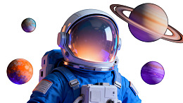 宇航员太空探索行星环绕