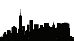纽约城市天际线剪影图