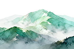 水墨风格山峦云雾缭绕