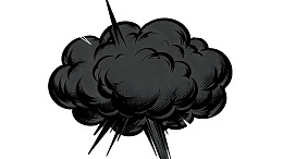 黑色爆炸云卡通插画图片