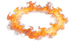 火焰环形图案孤立于白色背景