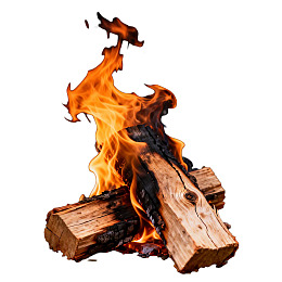 燃烧的木柴火焰图片