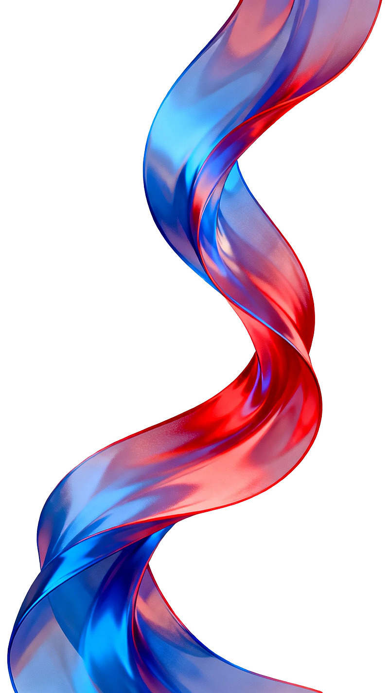 红蓝交织的流动丝带图案