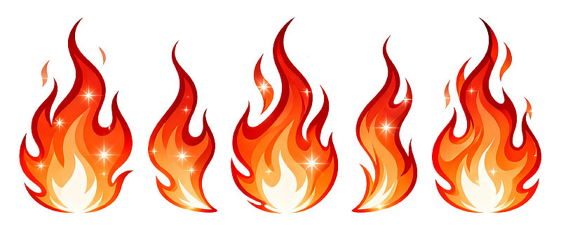 五种风格各异的火焰图案