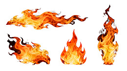 四种不同形态的火焰图案
