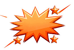 橙色爆炸图案配四颗星星