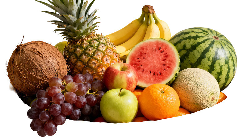 多种新鲜水果组合展示