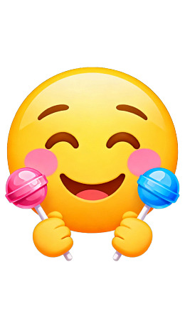 笑脸手持糖果图片