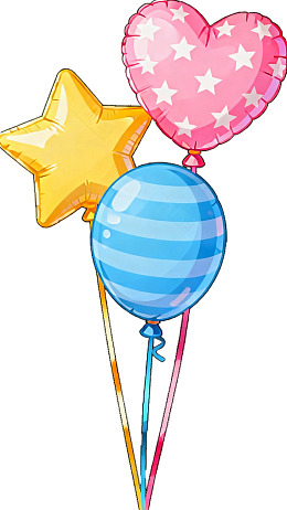 三只彩色气球组合图案