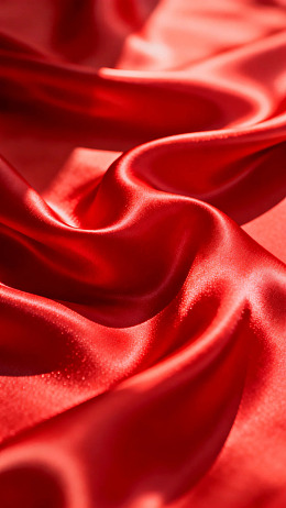 红色丝绸纹理特写图片