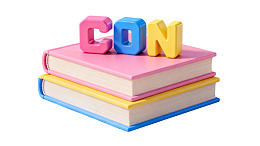 彩色字母CON叠放书本