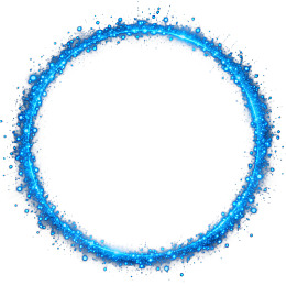 蓝色水滴构成的圆形光环