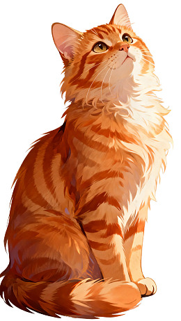 橘色条纹猫咪仰望图片
