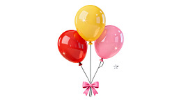 彩色气球系蝴蝶结图片