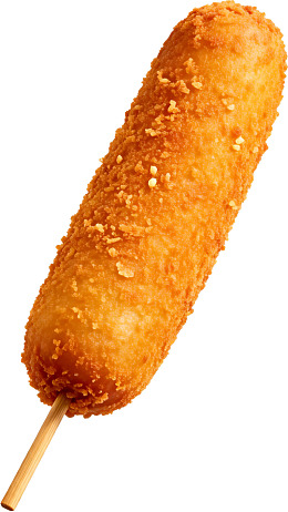 金黄酥脆的炸玉米热狗