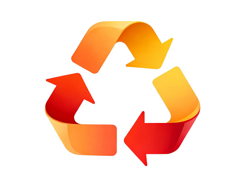 彩色循环箭头回收标志