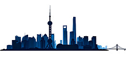 上海城市天际线剪影图片