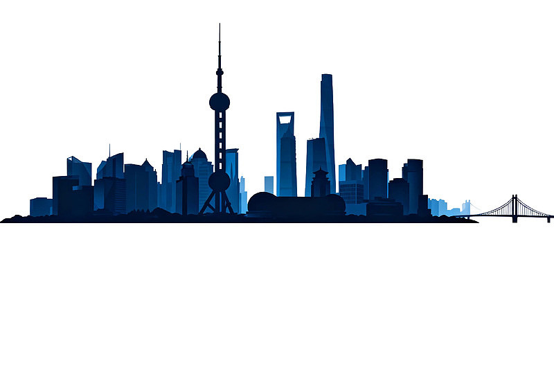 上海城市天际线剪影图片