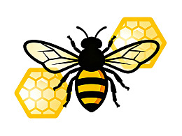 蜜蜂与蜂巢的卡通插画