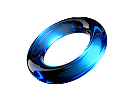 蓝色光泽环形抽象艺术