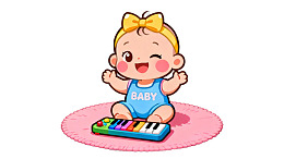 卡通婴儿弹奏玩具琴图片