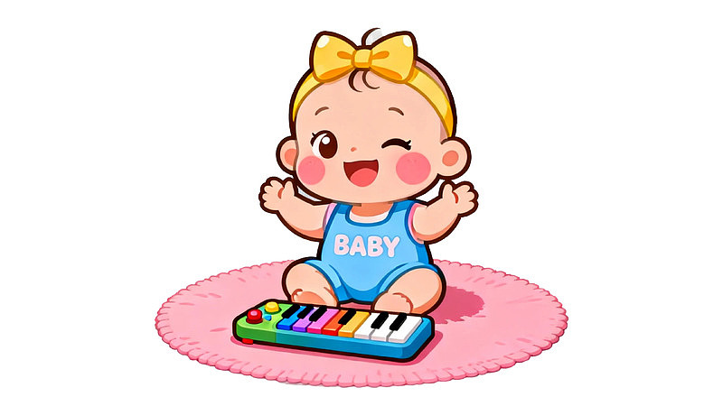 卡通婴儿弹奏玩具琴图片