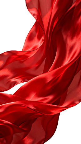 飘逸红色丝巾特写图片