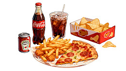 披萨薯条可乐零食组合