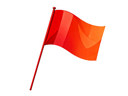 红色旗帜在风中飘扬图片