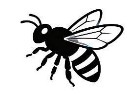 黑色蜜蜂剪影插画图片