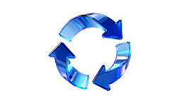 蓝色循环箭头图标图片